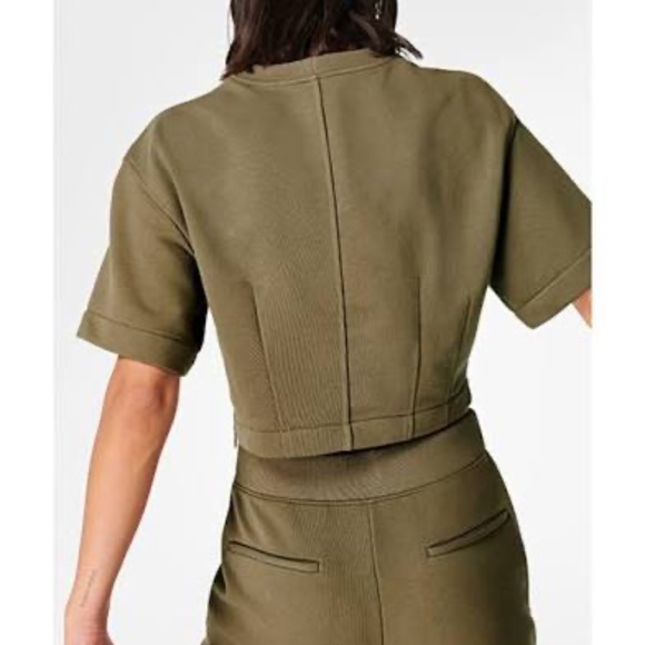 Sweaty Betty Wren Crop Top - Olive Green L NWT - Picture 2 of 6